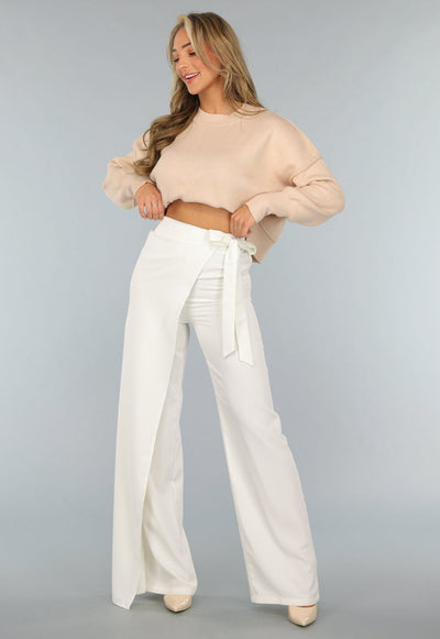 Witte Pantalon met Overslag