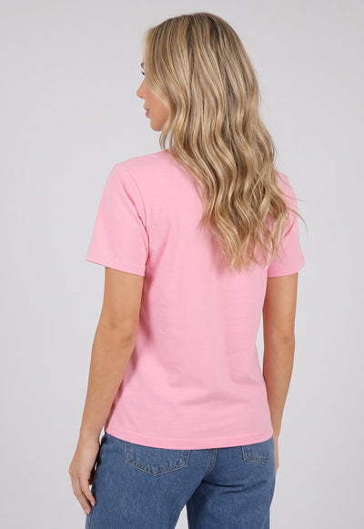 Roze Basic T-Shirt met Lichte Stretch