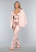 Satin Blazer Pak Luxe Roze 3-Delig
