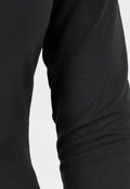 Zwarte Longsleeve Top met V-Hals en Witte Boorden