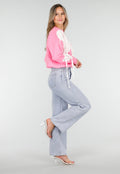 Roze Trui met Witte Hartprint en Franjes
