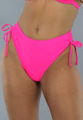 Neon Roze Cheeky Bikini Broekje met Strikdetails