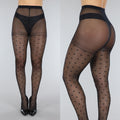 Zwarte Panty met Hartjes