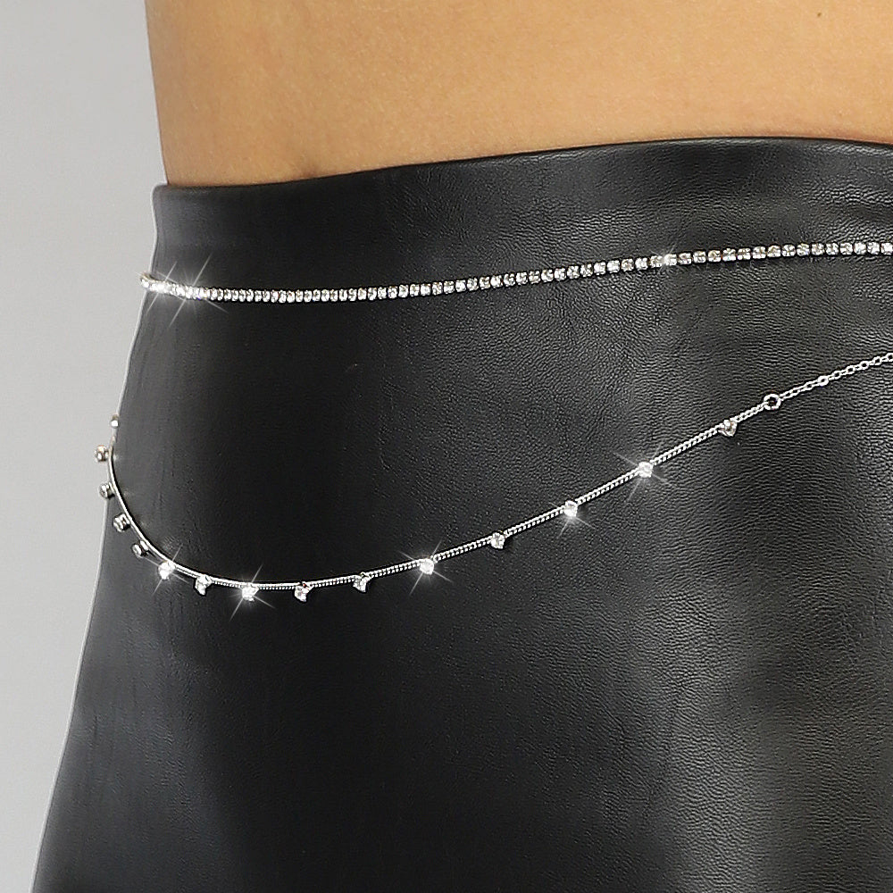 Dubbele Buikketting met Steentjes