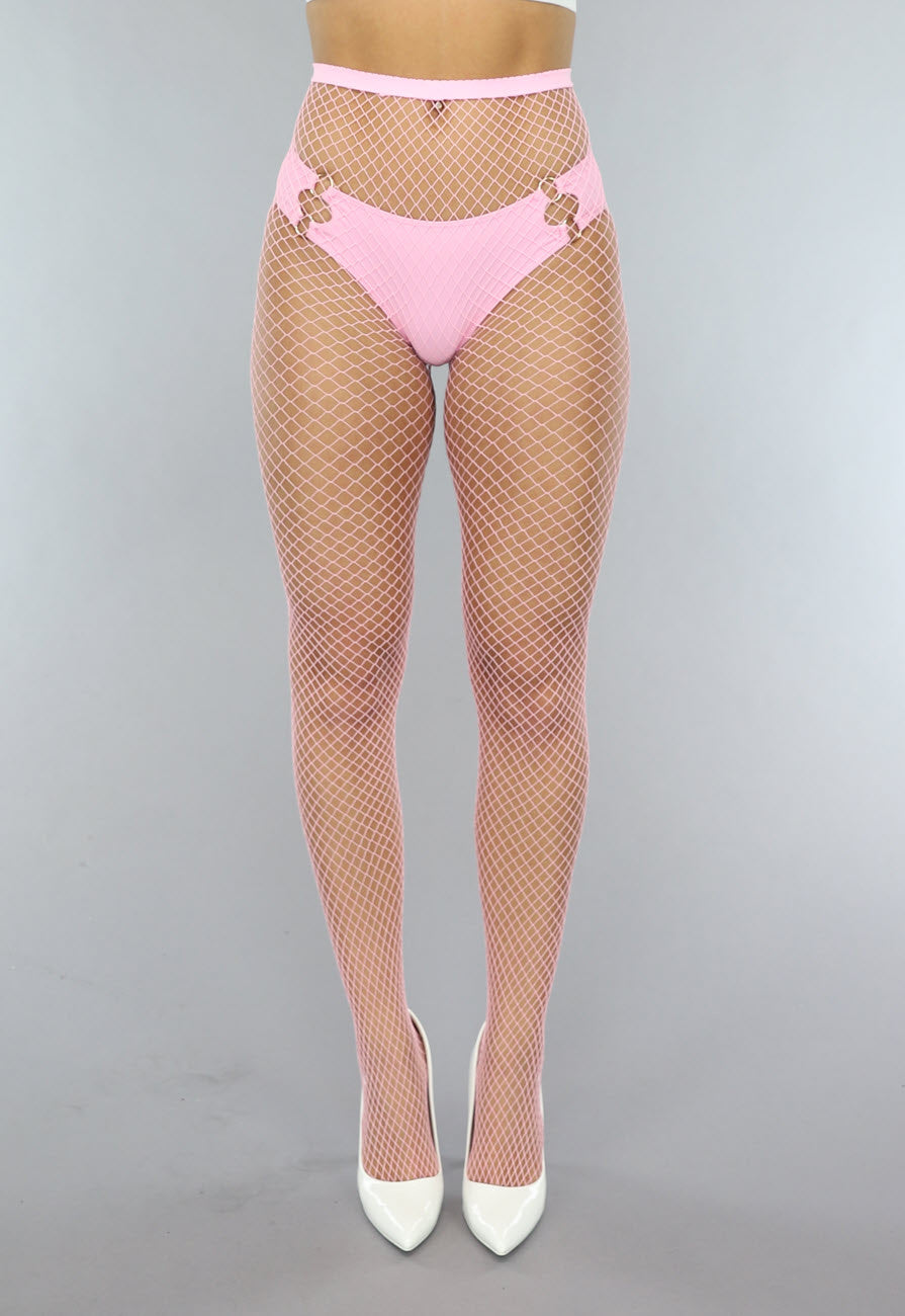 Lichtroze Net Panty met Medium Patroon