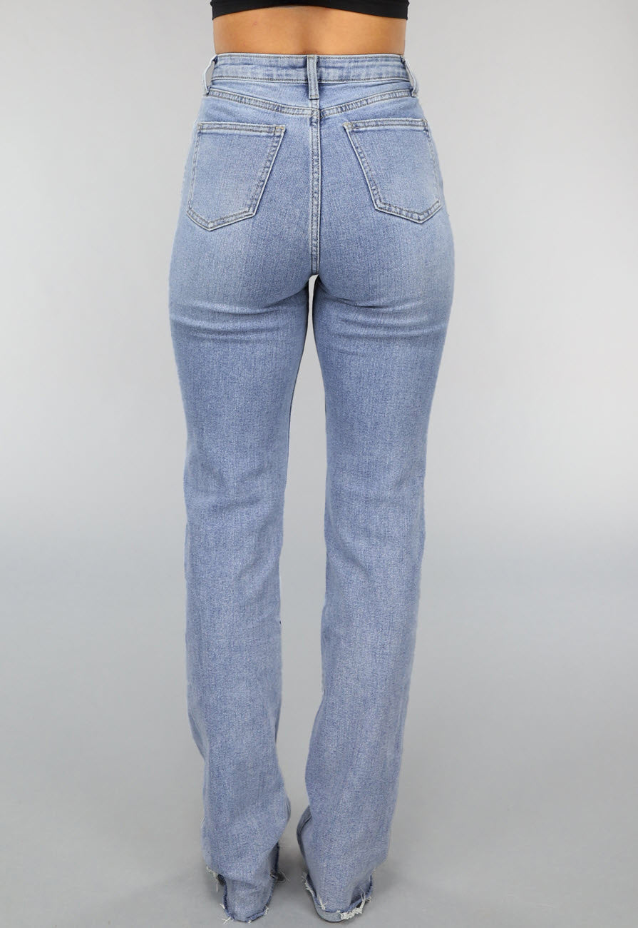 Redial Jeans  Tall Lichtblauwe High Waist Stretch Jeans met Rechte Pijpen
