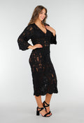 Gehaakte Cover-up Jurk Vest met V-Hals en Lange Mouwen