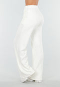 Witte Zachte Stretch Broek met Rechte Pijpen
