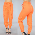 Oranje Elastische Broek met Cargo Zakken