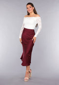 Longsleeve Off-Shoulder Lace Top in Wit