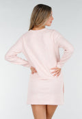 Roze Gebreid Vest met Lange Mouwen en Knoopsluiting