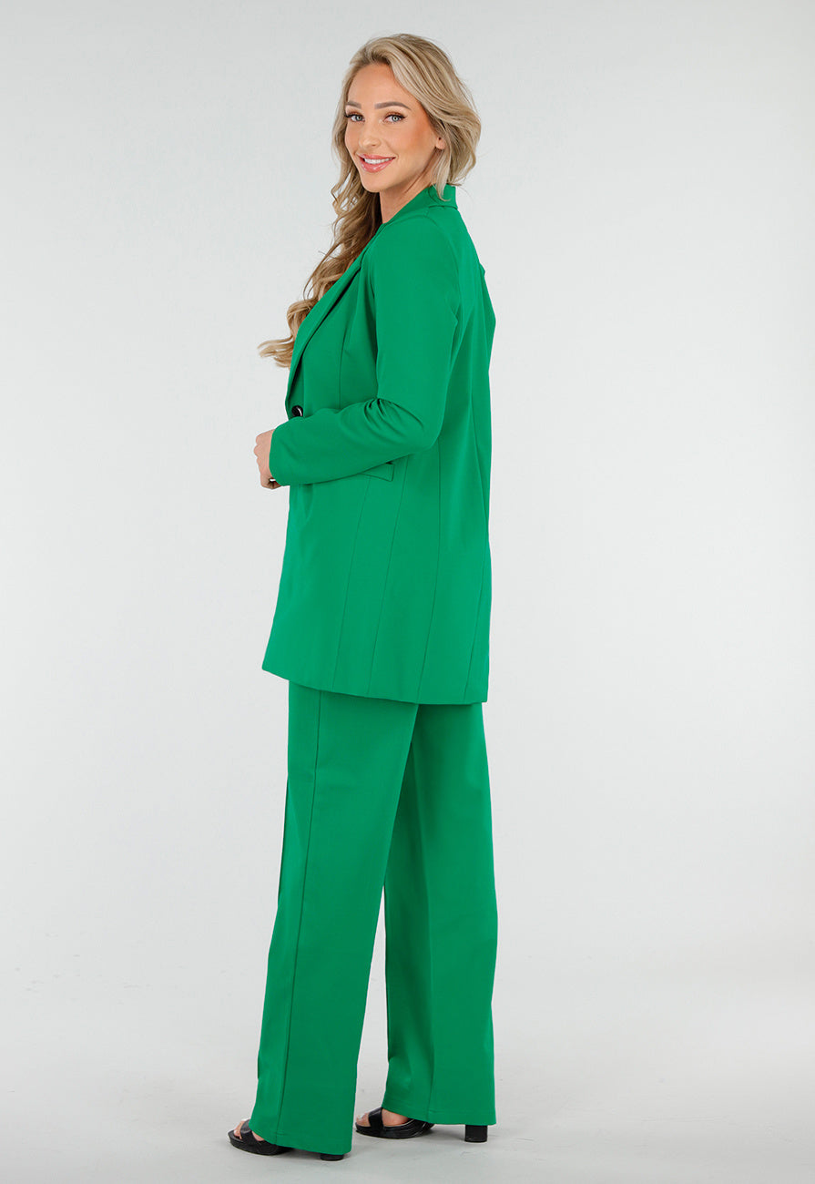 Donkergroene Halflange Blazer met Stretch