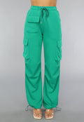 Groene Cargo Jogger met Stretch en Zakken