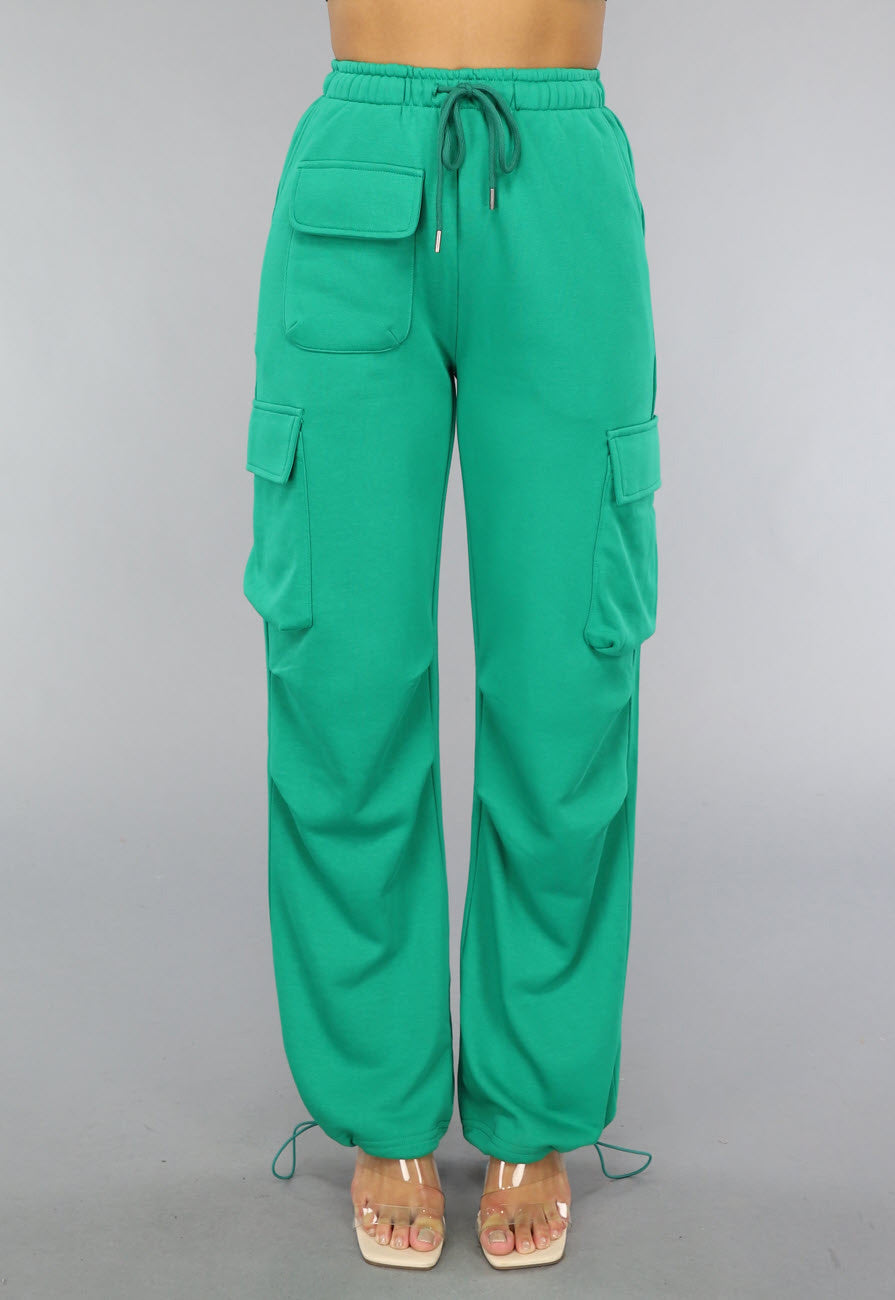 Groene Cargo Jogger met Stretch en Zakken