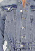 Denim Cargo Jumpsuit Blauw
