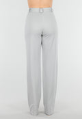 Lichtgrijze Tall Elastische Pantalon met Rechte Pijpen