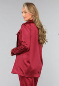 Burgundy Satijnen Blazer