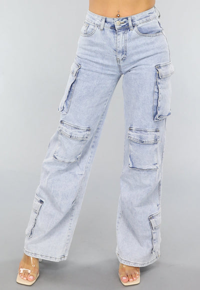 Redial Jeans  Blauwe Wide Leg Carpenter Broek