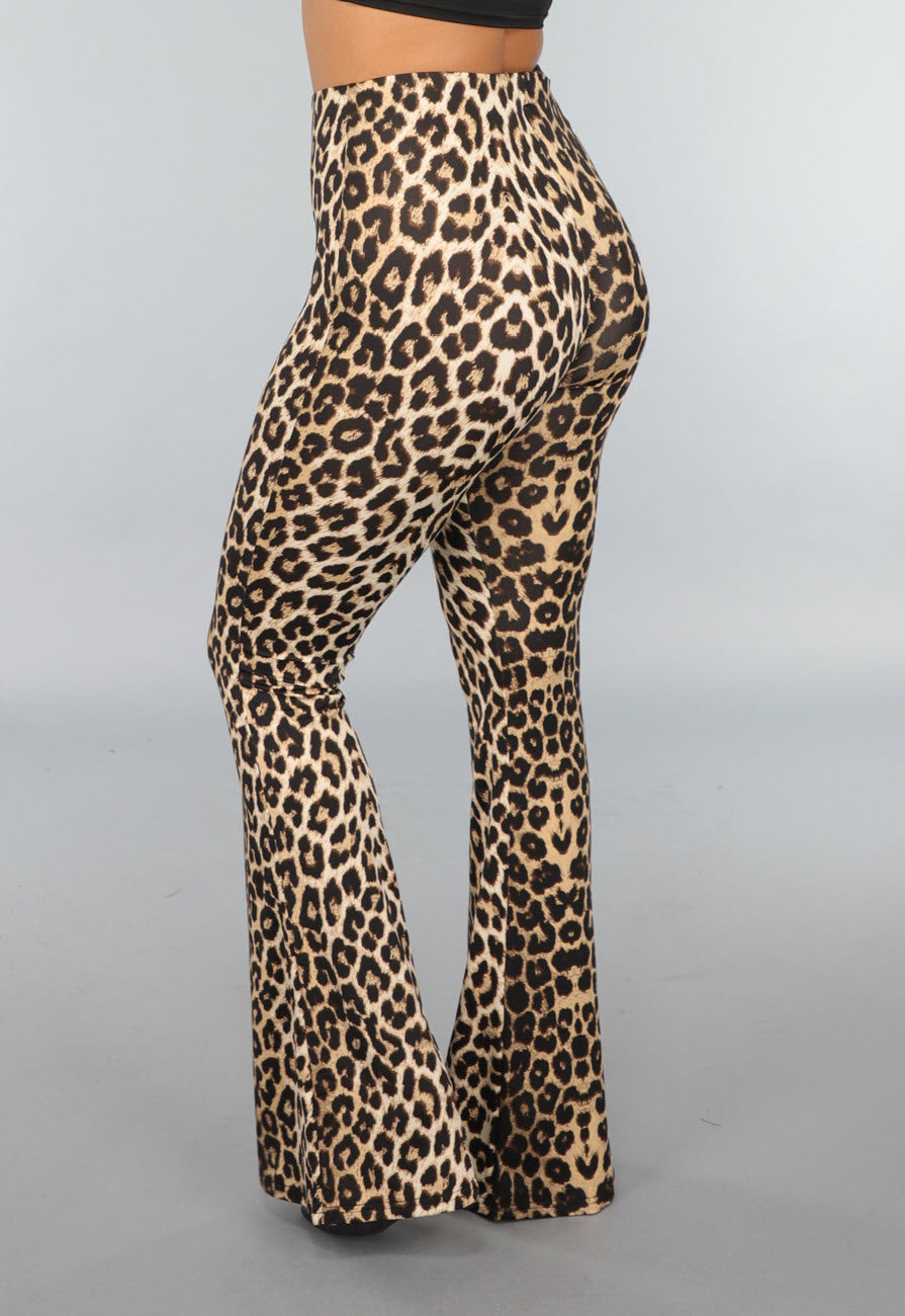 High Waist Tall Luipaard Flared Legging