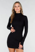 Basic Zwart Rib Bodycon Jurkje
