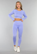 Gestreepte Print Yogabroek in Lavendel
