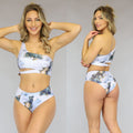 High Waist Maxi Marmerlook Bikinibroekje