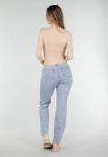 Basic Beige Top Lange Mouwen en Stretch