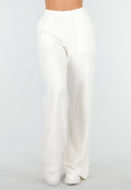 Witte Zachte Stretch Broek met Rechte Pijpen