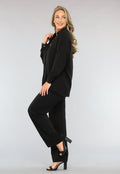 Zwarte Stretchy Wide Leg Two Piece