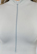 Grijze Ribstof Playsuit met Ritssluiting