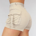 Elastische Cargo Short met Zilveren Details