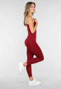 Sportieve Top in Bordeaux met Witte Randen