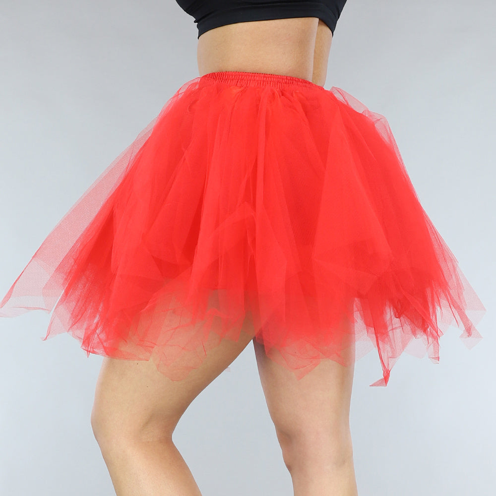 Rode Tutu  met Elastische Tailleband