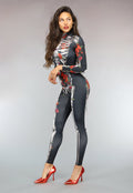 Skeletten Jumpsuit met Rozen