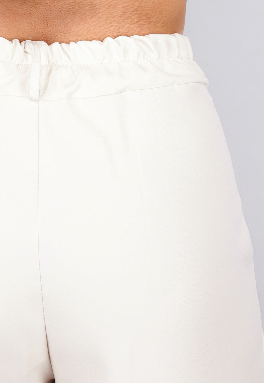 Pantalon Gilet Suit met Statement Knopen in Beige