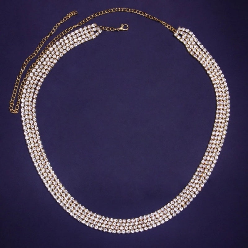 Gouden Glamour Bodychain met Strass