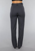 Antraciet Elastische Pantalon met Rechte Pijpen