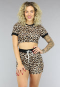Rib Pyjama Set met Panterprint