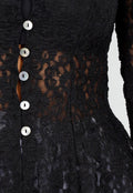 Zwarte Kanten Peplum Top met Knopen