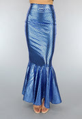 Metallic Blauwe Zeemeermin Schubben Rok