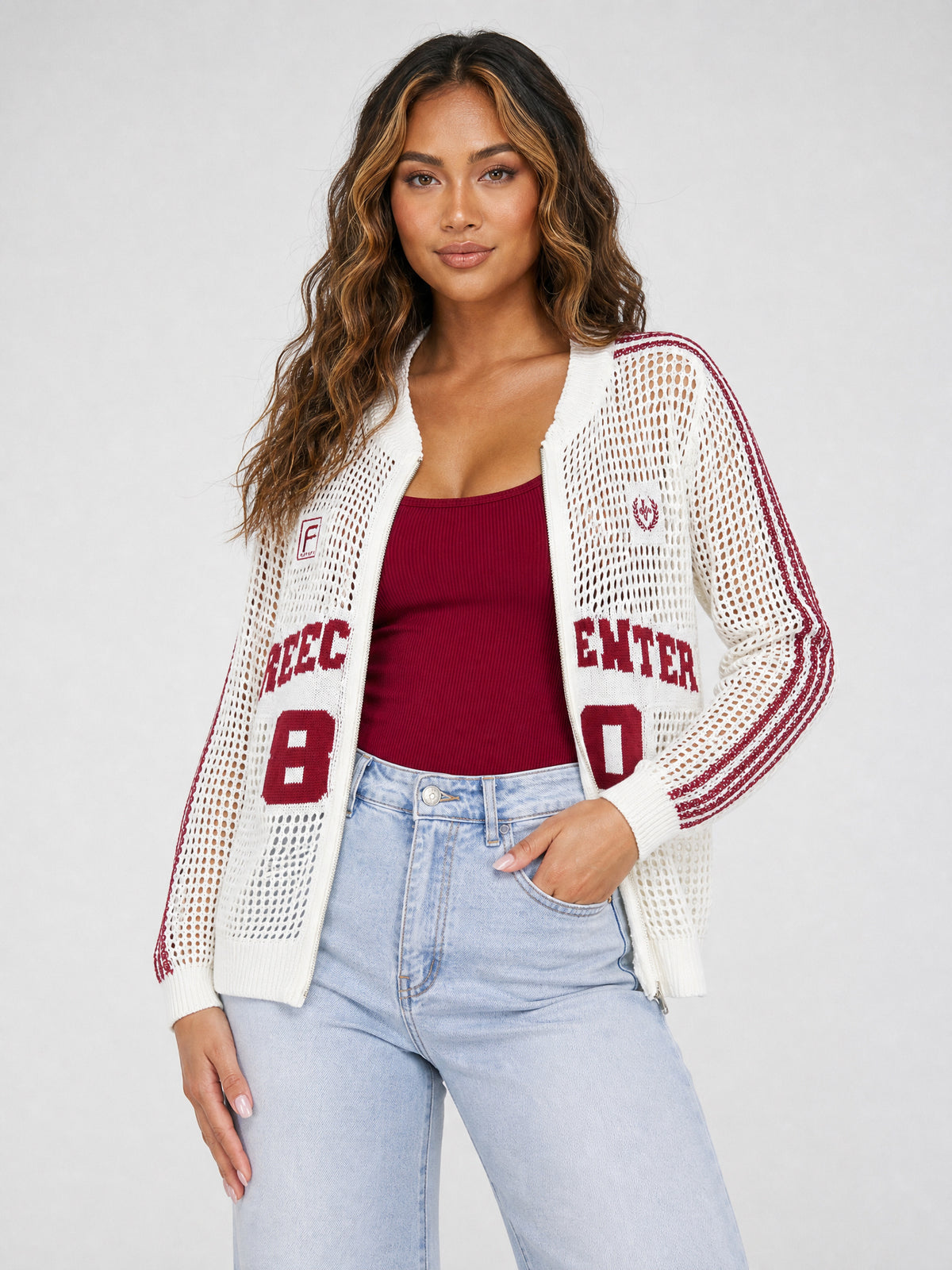 Bordeaux Rood Rib Hemdje met Stretch en Brede Bandjes