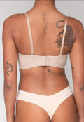Beige Longline Push-Up Beugel BH met Afneembare Bandjes