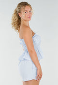 Blauw-Wit Gestreepte 2-Piece Set met Bandeautop