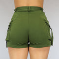 Elastische Cargo Short met Zilveren Details
