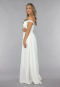 Witte Off Shoulder Bruidsjurk met Pads