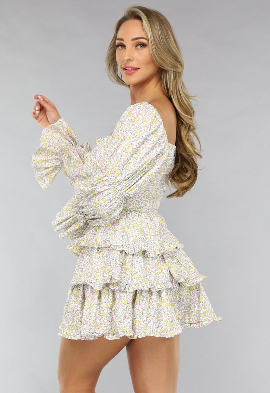 Layered Longsleeve Zomerjurkje met Bloemenprint