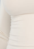 Beige Zachte Turtleneck Top met Lange Mouwen