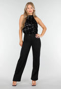 Zwarte Petite Super Stretch Pantalon met Riemlusjes