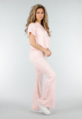 Lichtroze Joggingbroek met Flared Pijpen en Elastische Taille