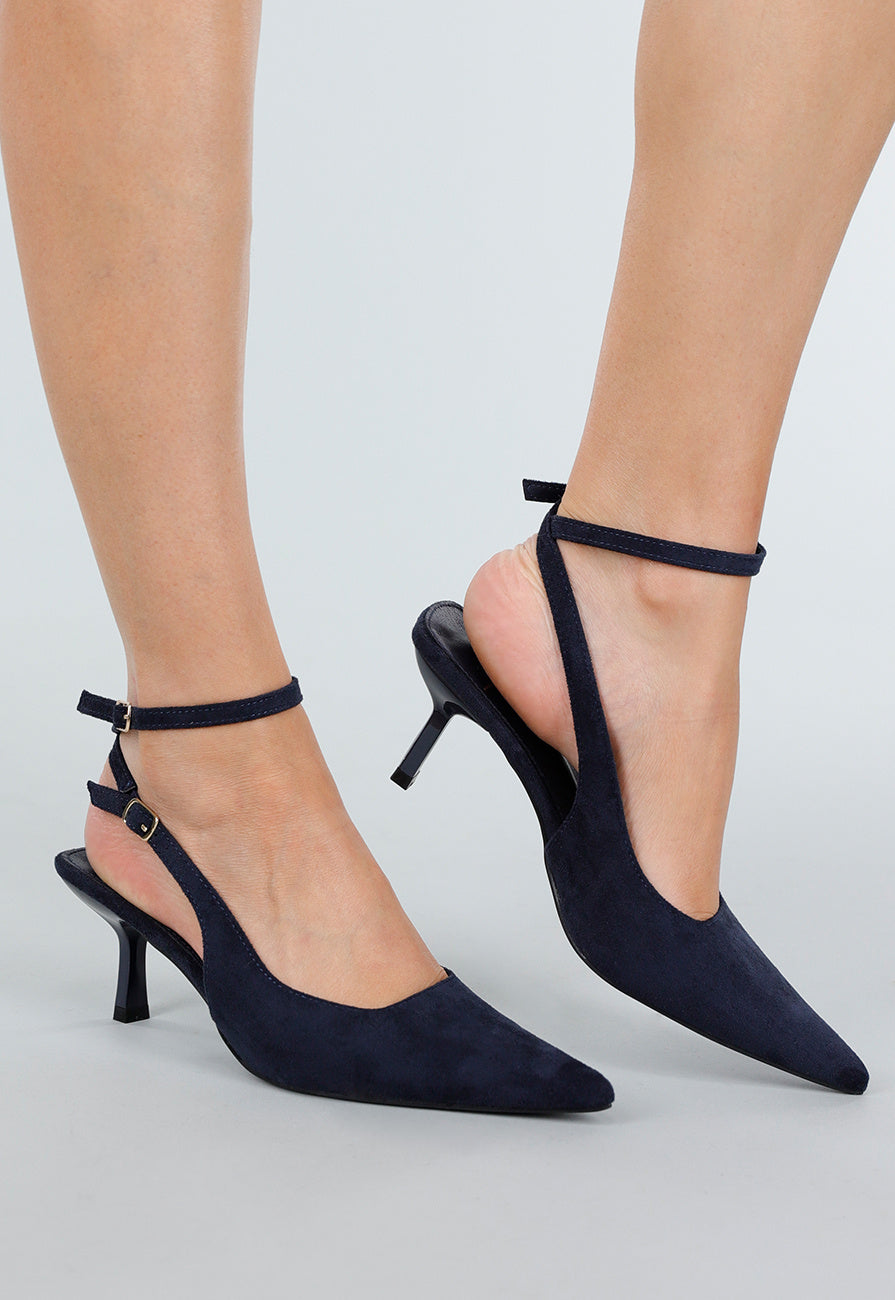Navy  Pumps met Enkelbandje en Puntneus